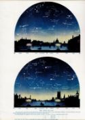 The Stars for May Over London Astronomy Antique Book Plate.