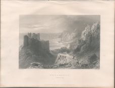 Swansea Oystermouth Wales Antique 1842 Steel Engraving.