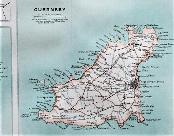 Victorian 1897 Map Channel Islands Jersey Guernsey St Peters Alderney St Hellier. - Image 5 of 5