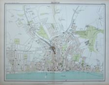 Brighton Large Victorian Antique 1897 Detailed Street, Beach, Map