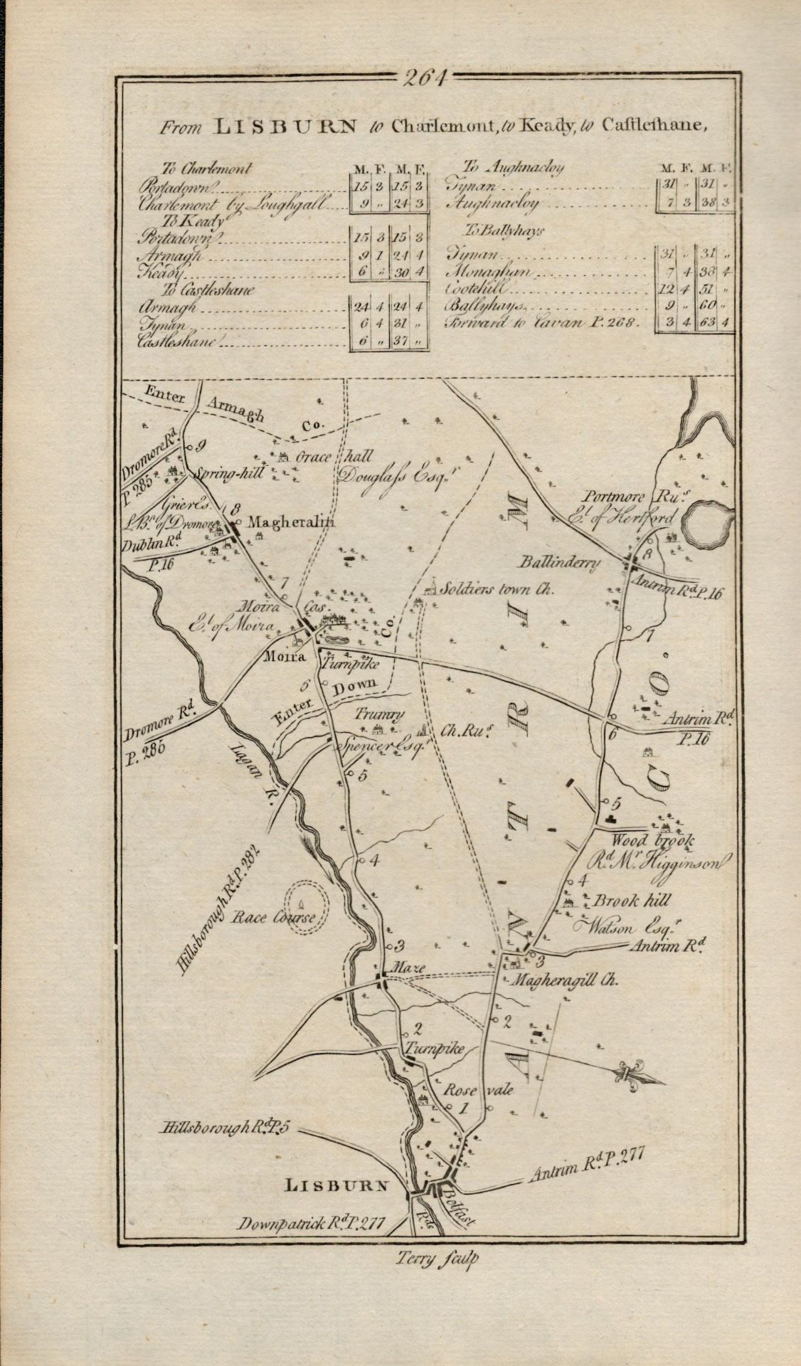 Taylor & Skinner 1777 Ireland Road Map Slane Castle Navan Kells Lisburn. - Image 2 of 2