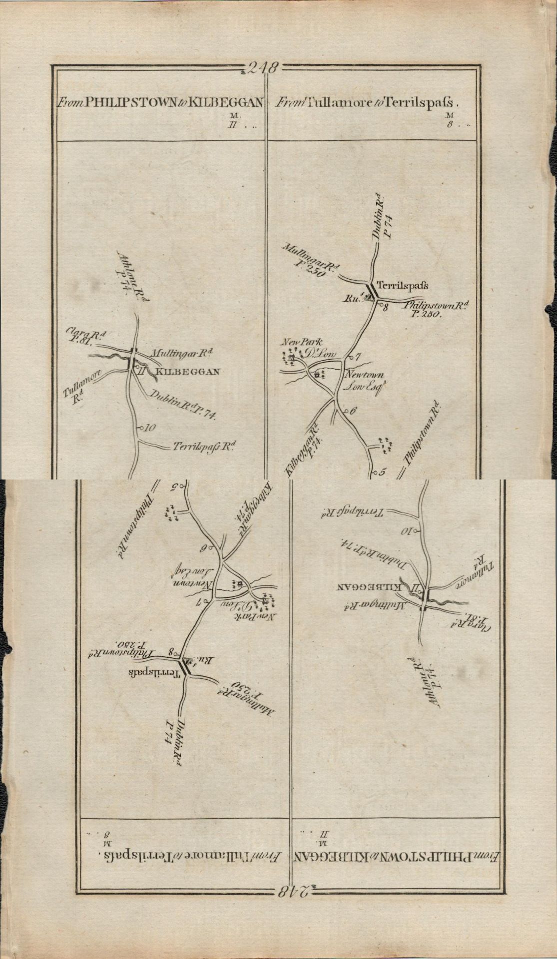 Taylor & Skinner 1777 Ireland Map Trim Philipstown Kilbeggan Tullamore Etc. - Image 2 of 2