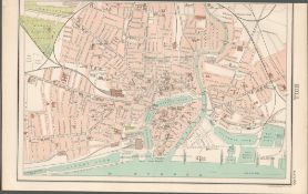 Victorian Map Hull City, Docks, Workhouse, Rail Stations, Schools.