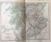 Scotland & The Hebrides Large Coloured Antique Map.