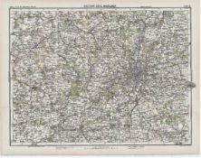 Victorian 1897 Map Middlesex London City Ealing Guildford Epsom Etc.