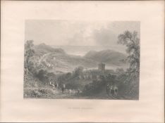 St Bees Head Cumbria Antique 1842 Steel Engraving 2