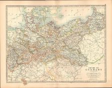 Empire Of Germany Northern Portion Large Coloured Antique Map.