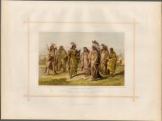 Aborigines Native North America Costume Indigenous People Antique Print.