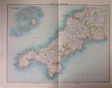 Victorian 1897 Map Cornwall Penzance St Ives Lands End Scilly Isles.