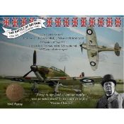 WW2 The Battle Of Britain Spitfire & Hurricane 1940 Penny Metal Art Display Set