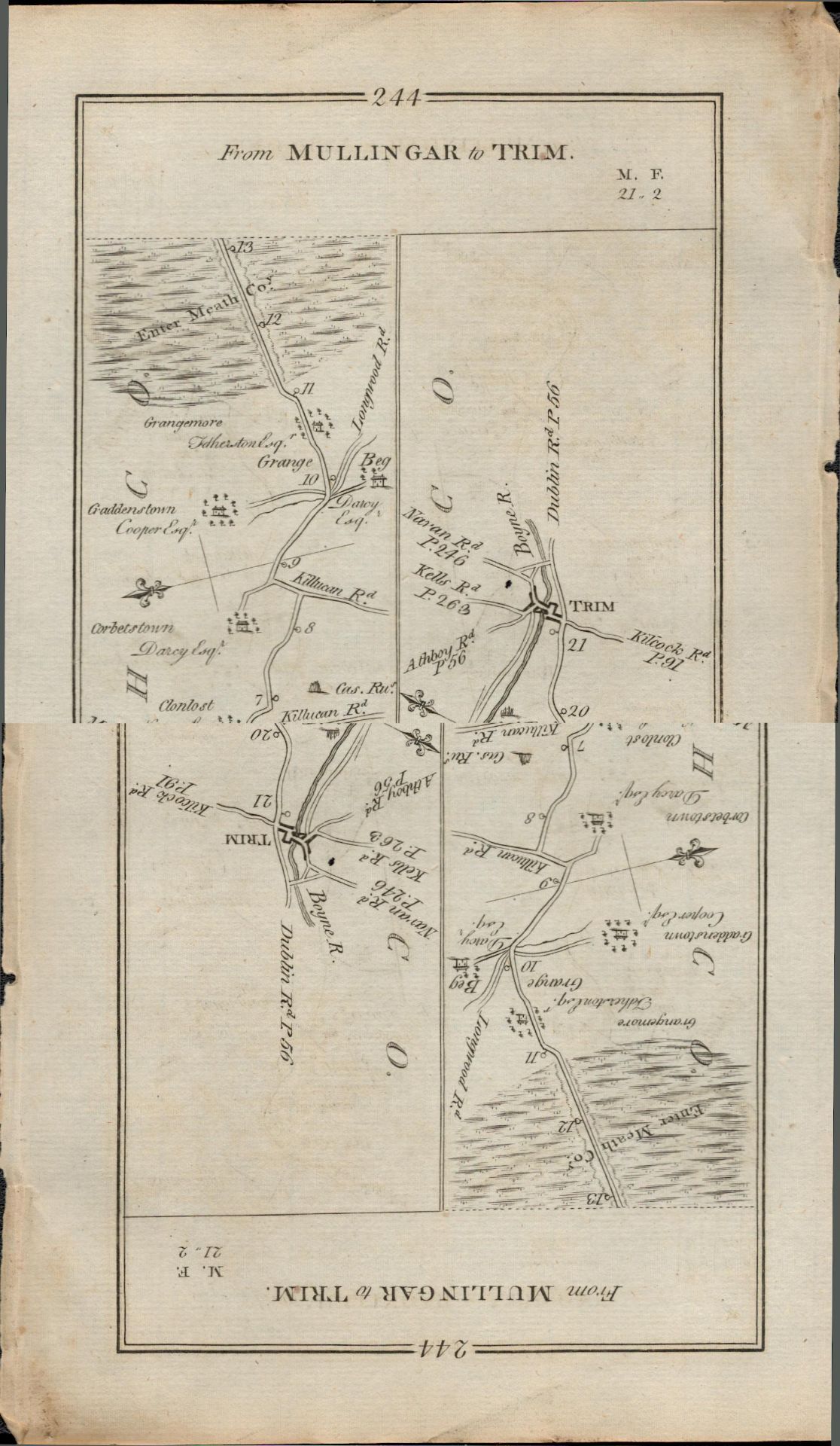 Taylor & Skinner 1777 Ireland Map Mullingar Racondra Athlone Trim Etc. - Image 2 of 2