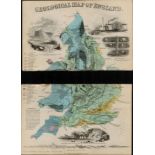 Rare James Reynolds Antique Geological Map Of England.