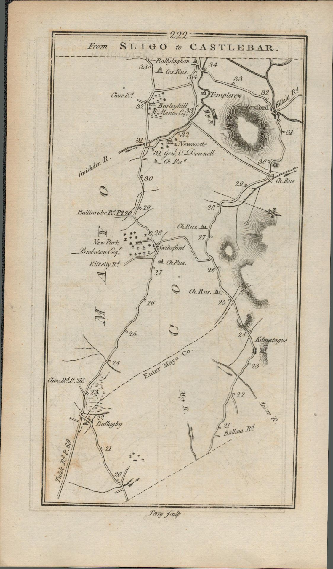 Taylor & Skinner 1777 Ireland Map Sligo Castlebar Tobercorry Co Mayo. - Image 2 of 2