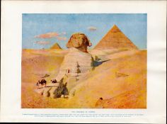 Pyramids of Ghizeh Observatory ? Astronomy Antique Book Plate.