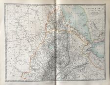 Abyssinia & Upper Nubia Large Coloured Antique Map.