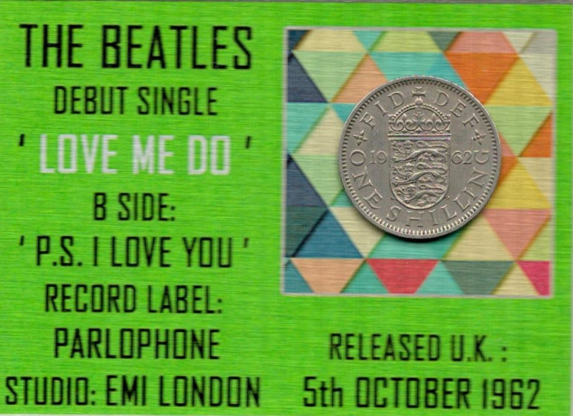 The Beatles 60th Anniversary Debut Single Release Card Coin Gift Set. - Image 2 of 2