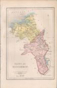 Antique Engraving 1850s Map Sligo & Roscommon Mr & Mrs S.C. Hall Ireland Its Scenery.