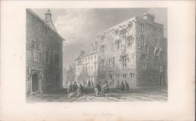 Antique Engraving 1850s Street In Galway