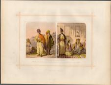 Caucasian Kurds Persians Race Traditional Costume Antique Print.