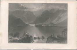 Antique Engraving 1850s Head Of the Killeries Connemara