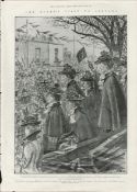 Queen Victoria Visit to Ireland 1900 Antique Print.