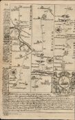 Britannia Depicta E Bowen c1730 Map Hartford Huntingdon Stilton, Stamford