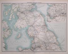 Victorian Antique 1897 Map Northern Railway Crewe, York, Carlisle, Scotland Etc.