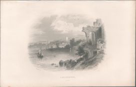 Antique Print 1850s Carlingford Lough Louth Ireland