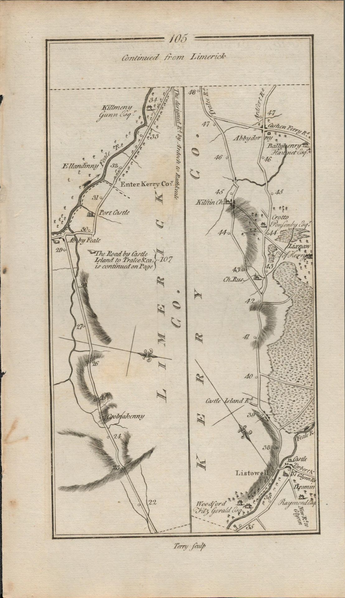 Taylor & Skinner 1777 Ireland Map Kerry Listowel Tralee Limerick Etc. - Image 2 of 2