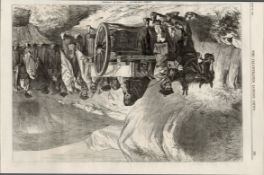 Village Funeral In Connemara Ireland 1870 Antique Print.