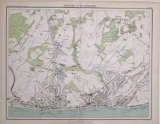 Victorian Antique 1897 Detailed Street Map Hastings & St Leonards.