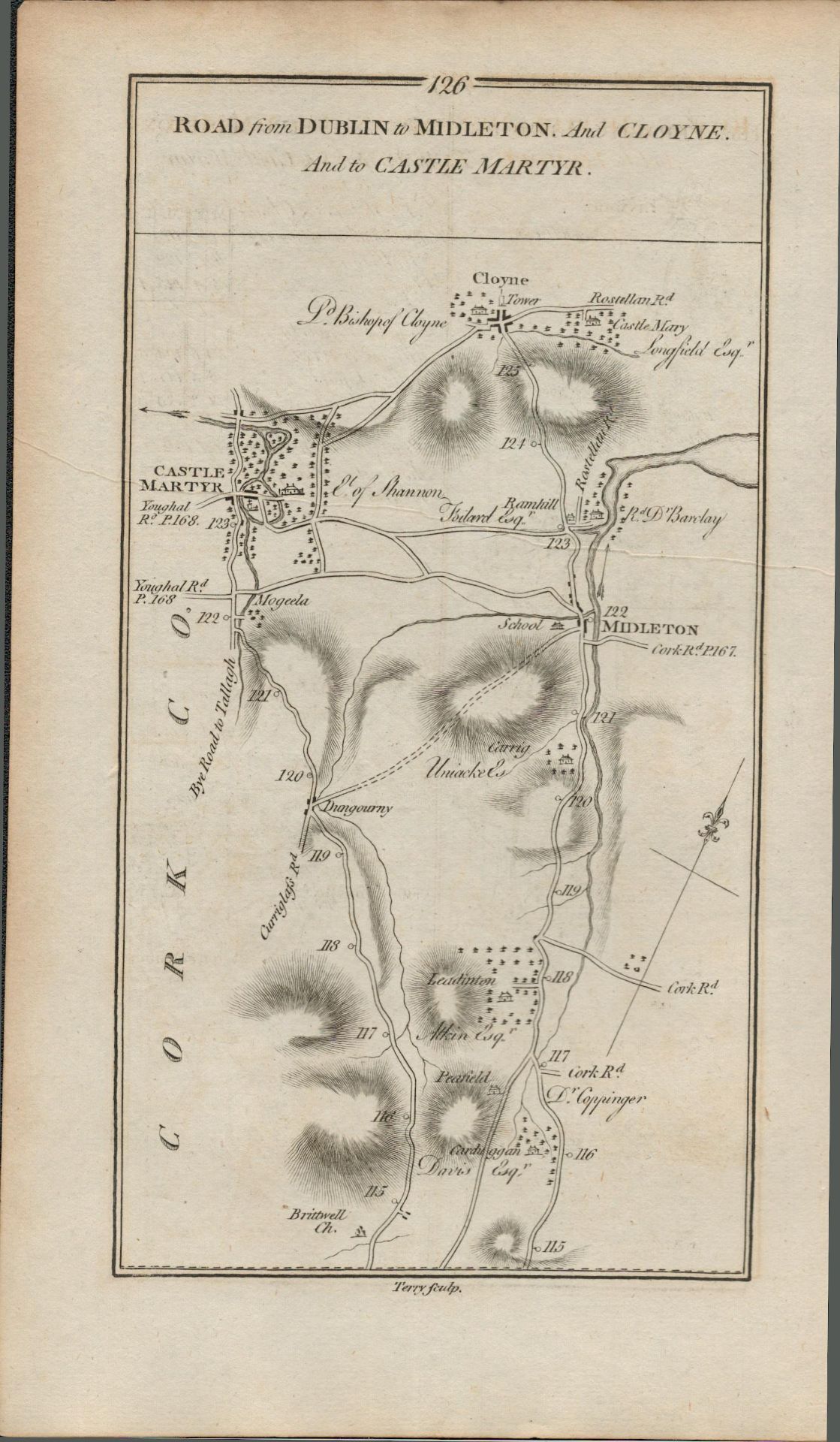 Taylor & Skinner 1777 Ireland Map Co Cork Lismore Midleton Fermoy Cloyne Mogeely. - Image 2 of 2