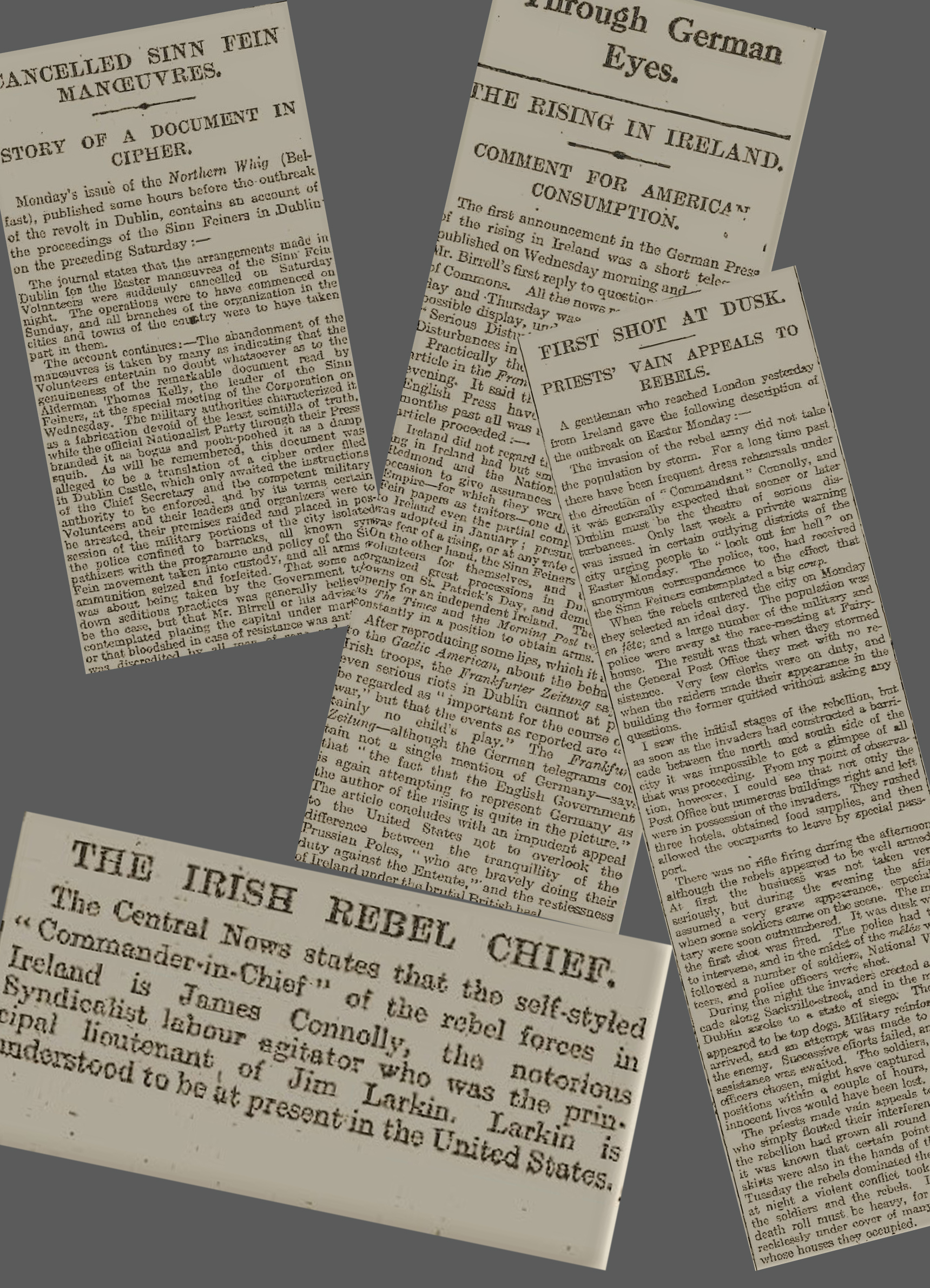 Easter Rising 1916 Newspaper Sinn Fein Rebels Take Over Key Areas of Dublin City. - Image 2 of 5