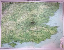 Victorian 1897 Orographical Map Kent, Sussex, Surrey, Hampshire, Berks.