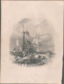 Sunderland Antique 1842 Steel Engraving.