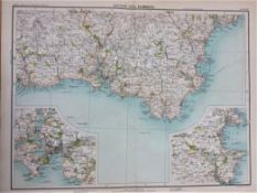 Victorian 1897 Map Torquay Torbay Dartmouth Brixham Plymouth Etc.