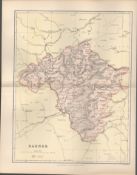 County Of Radnor Wales Victorian 1894 Coloured Map.