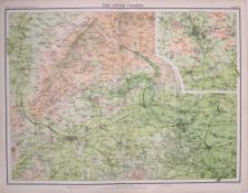 Victorian Antique 1897 Map Upper Thames Oxford, Reading, Henley, Windsor.