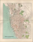 Plan Of Liverpool Victorian 1894 Coloured Antique Map.