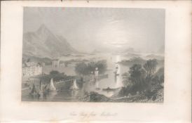 Antique Print 1850s Clew Bay Wesport Mayo Mr & Mrs S.C. Hall Ireland Its Scenery