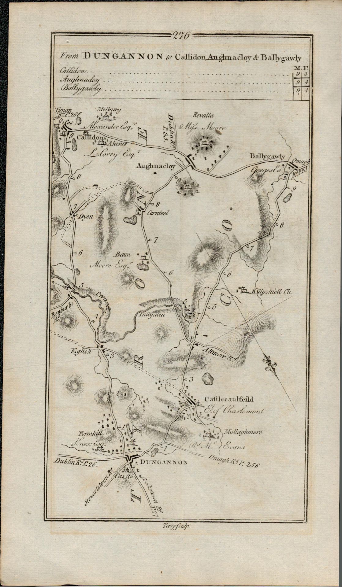 Taylor & Skinner 1777 Ireland Road Map Strabane Dungannon Tyrone Londonderry. - Image 2 of 2