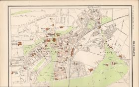 Victorian Map Harrogate Town, Spa, The Stray, Concert Rooms.