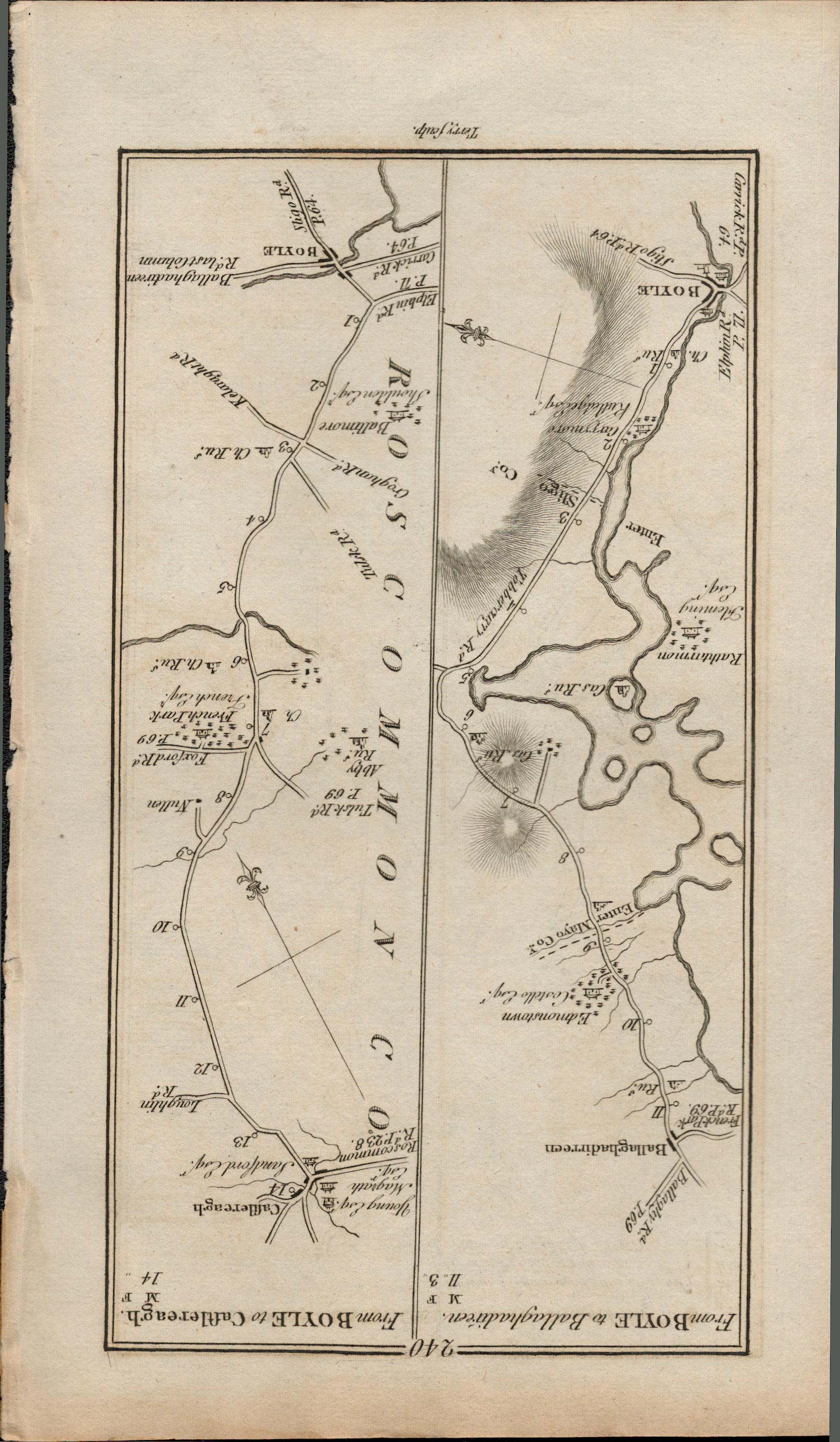 Taylor & Skinner 1777 Ireland Map Roscommon to Carrick Castlereagh Etc. - Image 2 of 2