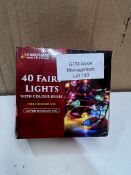 Christmas Workshop 40 Coloured Fairy Lights. RRP £19.99 - Grade U