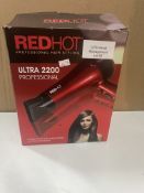 Red Hot Ultra 2200 Proffesional Hairdryer. RRP £29.99 - Grade U