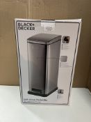 Black and Decker Soft Close Pedal Bin 20L Slim Line Design. RRP £59.99 - GRADE U