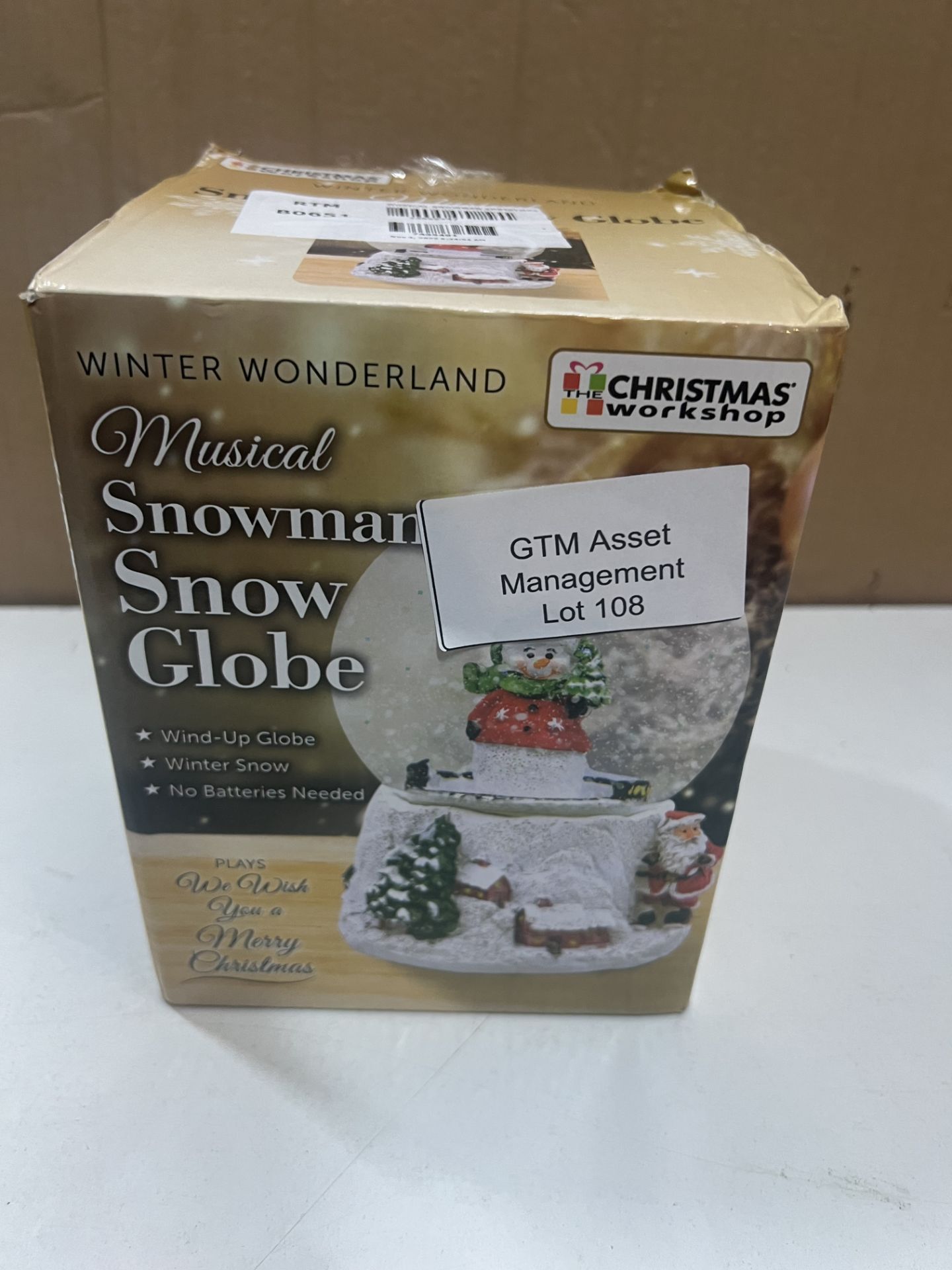 Christmas Workshop Musical Snowman Snow Globe. RRP £29.99 - Grade U