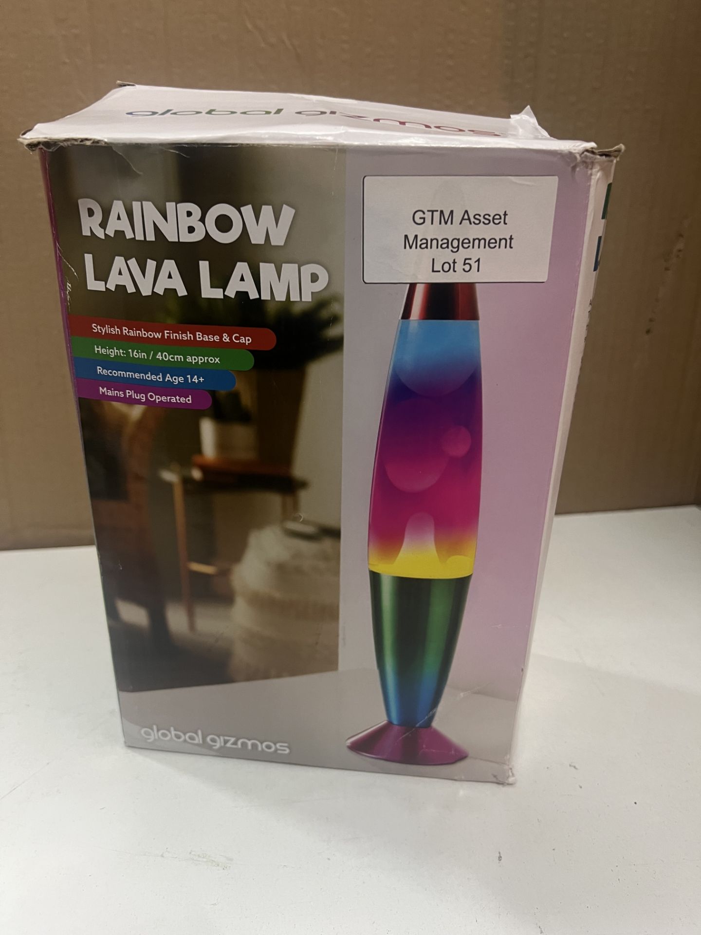 Global Gizmos Rainbow Lava Lamp. RRP £19.99 - Grade U