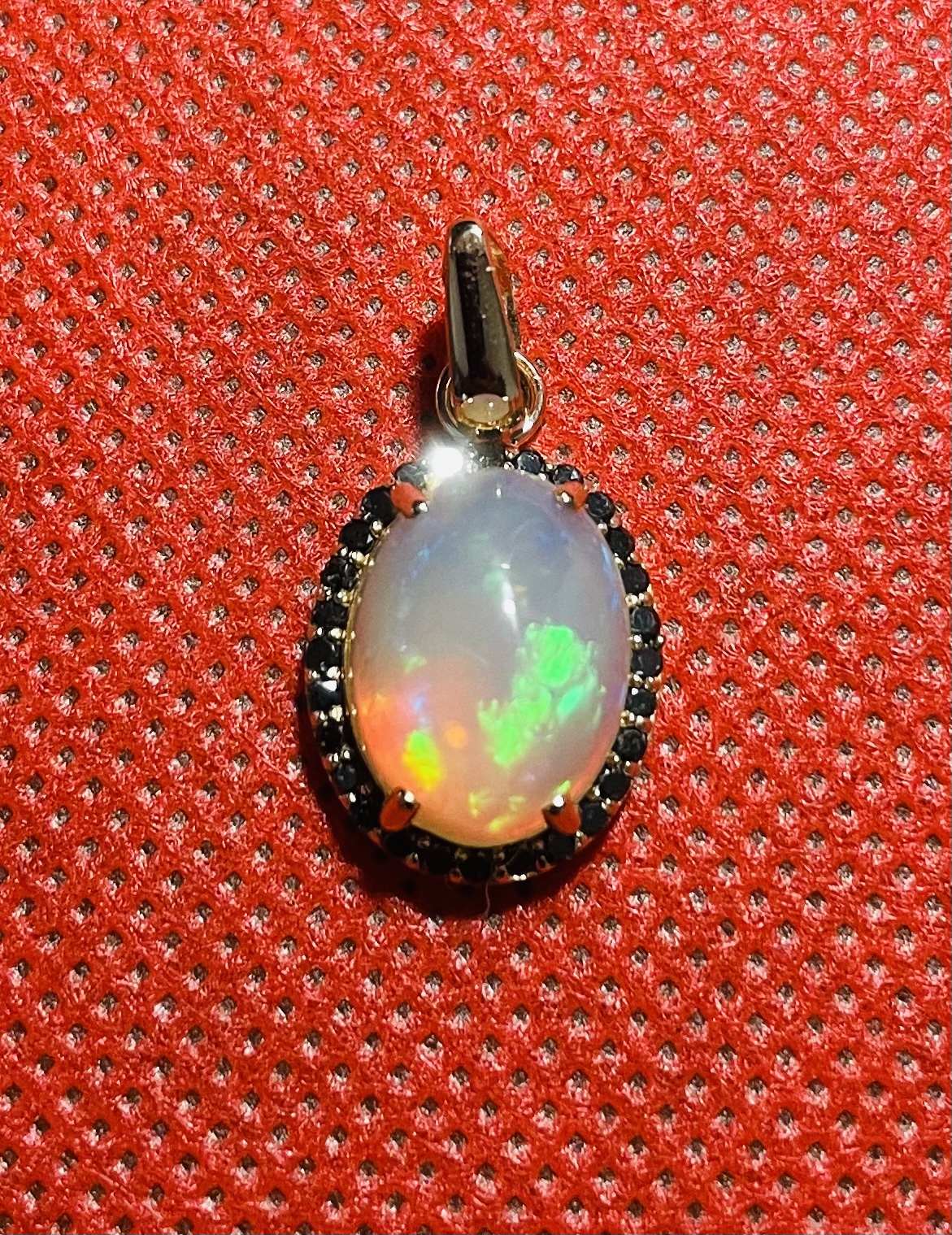 Beautiful Natural 3.60 Opal Pendant Black Diamonds & 18k Rose Gold - Image 5 of 6