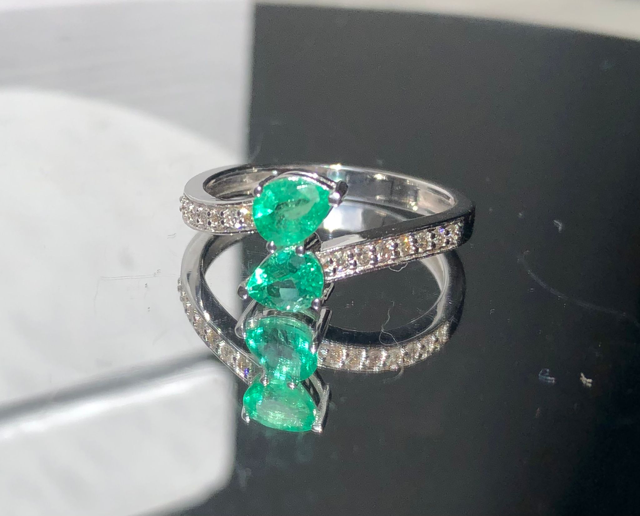 Slytherin Harry Potter Natural Emerald Ring With Natural Diamonds And 18k Gold - Image 3 of 8